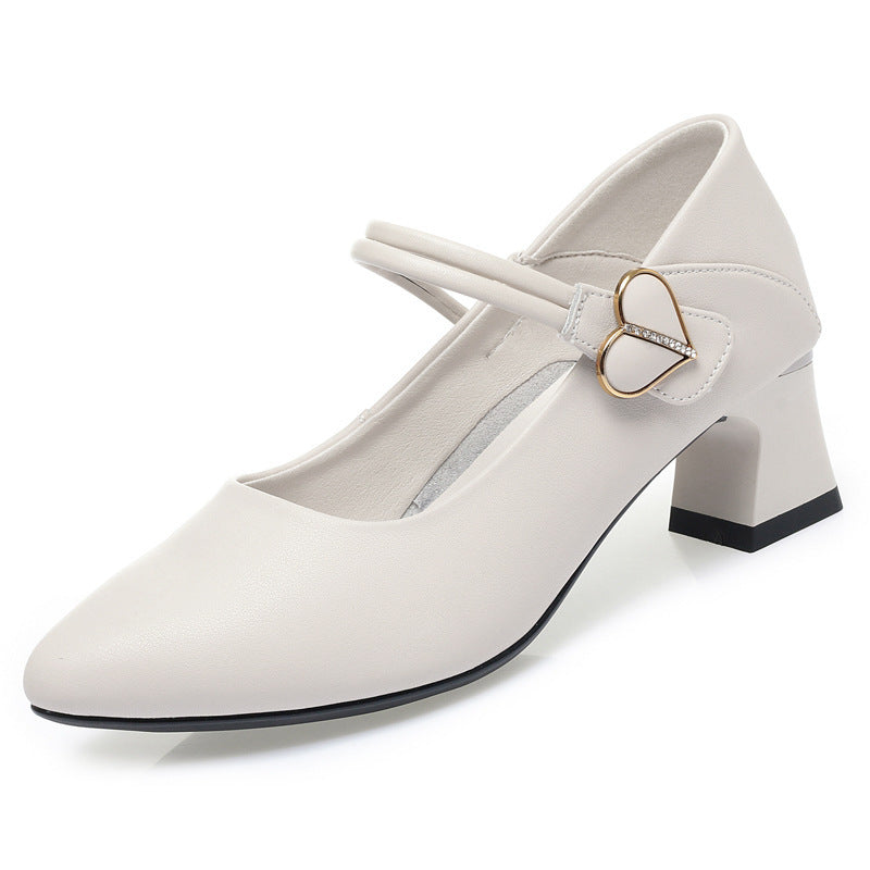 Damen Mary Jane Pumps mit modischem Riemen und elegantem Herzdetail R&B