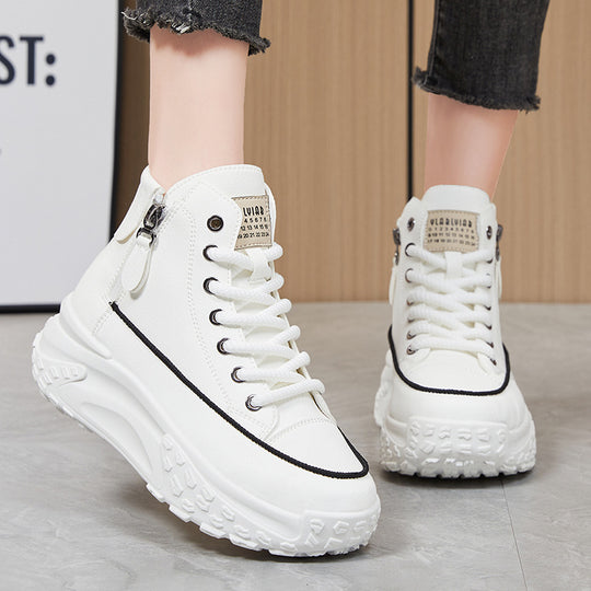 Damen Modische und bequeme High-Top Sneakers mit reißfestem Obermaterial und rutschfester Sohle R&B
