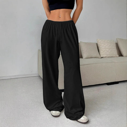 Damen lässiges Cropped-Oberteil und weite Hose Set R&B