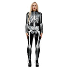 Damen Ganzkörperanzug mit leuchtendem Skelettdesign R&B