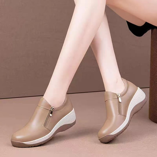 Damen Komfortable Slip-On Schuhe mit modischem Reißverschluss und gedämpfter Sohle R&B