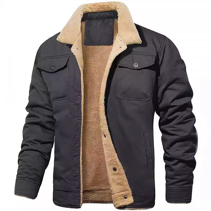 Herren gefütterte Arbeitsjacke mit hochflorigem Futter