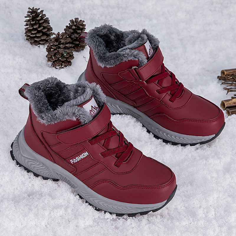 Damen Warmgefütterte Winterstiefel mit rutschfester Sohle und Klettverschluss R&B