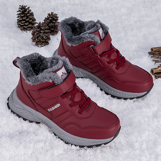 Damen Warmgefütterte Winterstiefel mit rutschfester Sohle und Klettverschluss R&B