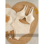 Damen Einteiliger Cut-Out Badeanzug mit Dekorativem Knoten