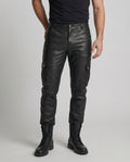 Herren Kunstleder Cargo-Hose mit modernen Details