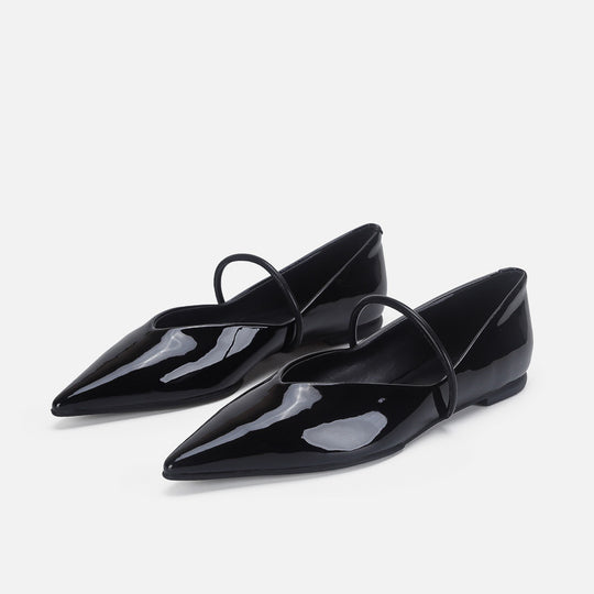 Damen Elegante und moderne Ballerinas mit asymmetrischem Riemen R&B
