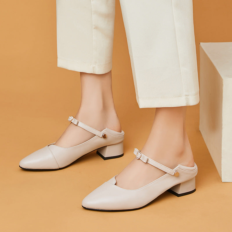 Damen Elegante Pumps mit modischem Riemen und gemütlichem Blockabsatz