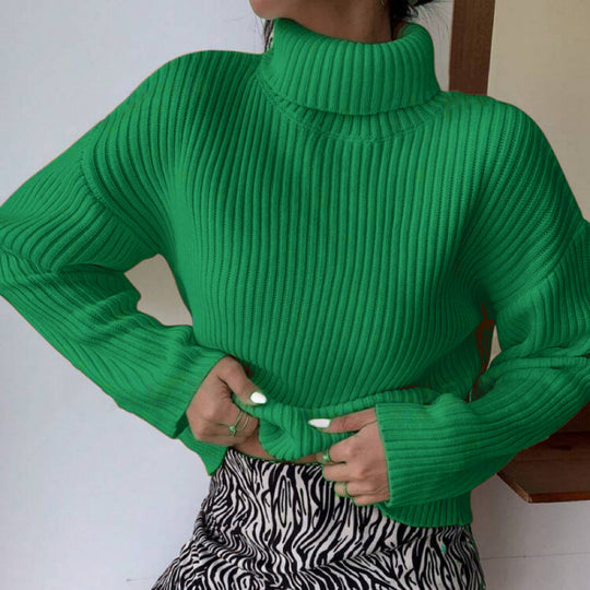 Damen Hochwertiger Rollkragenpullover mit strukturiertem Rippstrick R&B