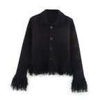 Damen Grobstrickjacke mit Fransen R&B