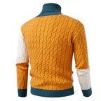 Herren hochwertiger Strickpullover mit modernem Farbblockdesign R&B
