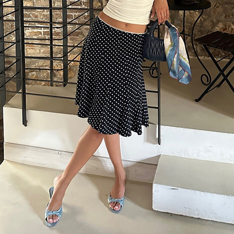 Damen eleganter, fließender Midi-Rock mit dehnbarem Bund und geschwungenem Saum R&B