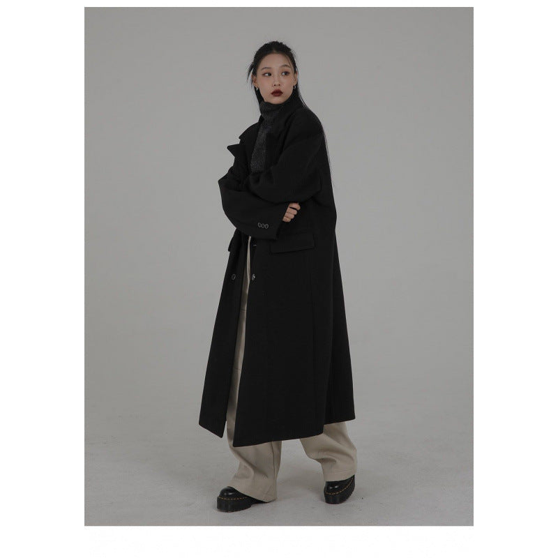 R&B | eine makellose essentielle schwarze Trenchcoat - klassische gerade Trenchcoat für Damen