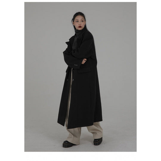 R&B | eine makellose essentielle schwarze Trenchcoat - klassische gerade Trenchcoat für Damen
