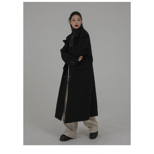 R&B | eine makellose essentielle schwarze Trenchcoat - klassische gerade Trenchcoat für Damen