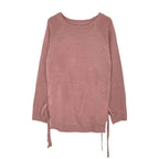 Damen lässiger Pullover mit seitlichen BindR&Bändern R&B
