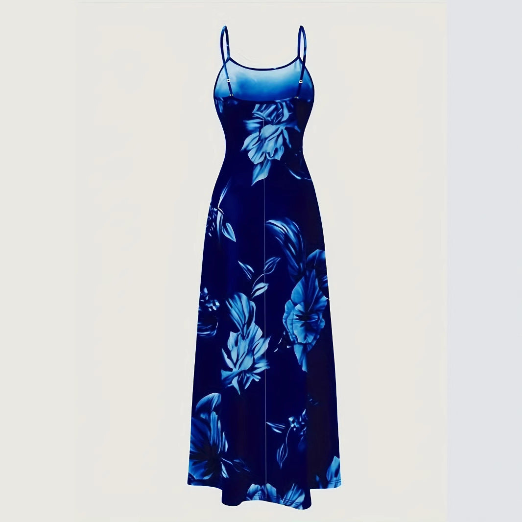 Damen Maxikleid mit floralem Design und dezentem Ausschnitt R&B