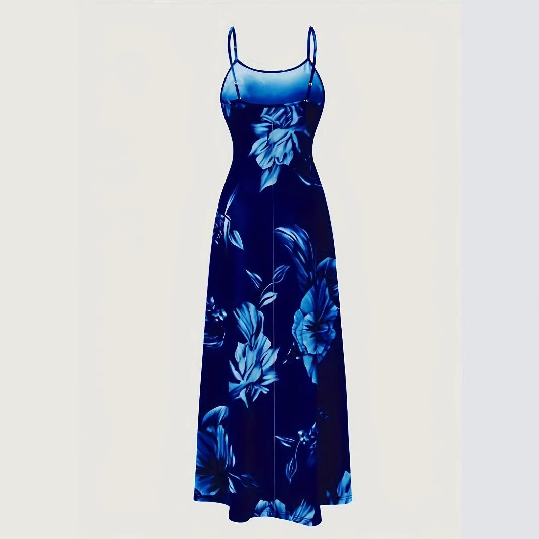 Damen Maxikleid mit floralem Design und dezentem Ausschnitt