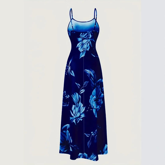 Damen Maxikleid mit floralem Design und dezentem Ausschnitt R&B