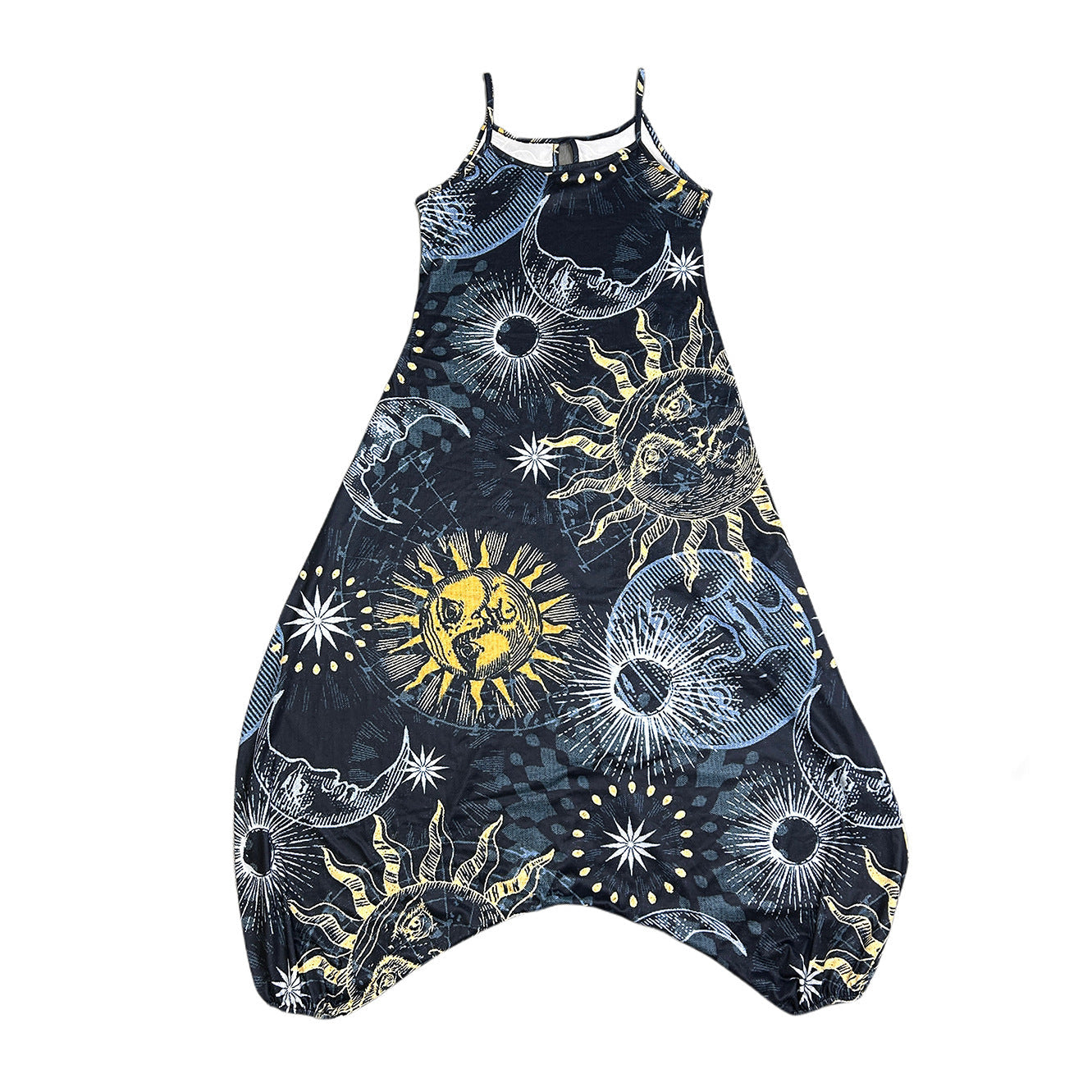 Damen entspanntes Jumpsuit mit grafischem Print und verstellbaren Trägern R&B