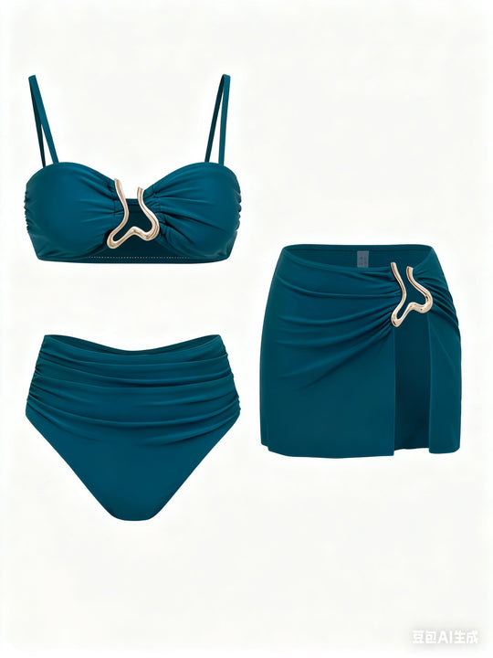 Damen Bikiniset mit elegantem Wickelrock und modischem Design R&B