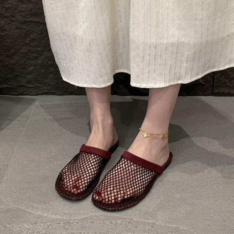Damen elegante Netz-Mules R&B
