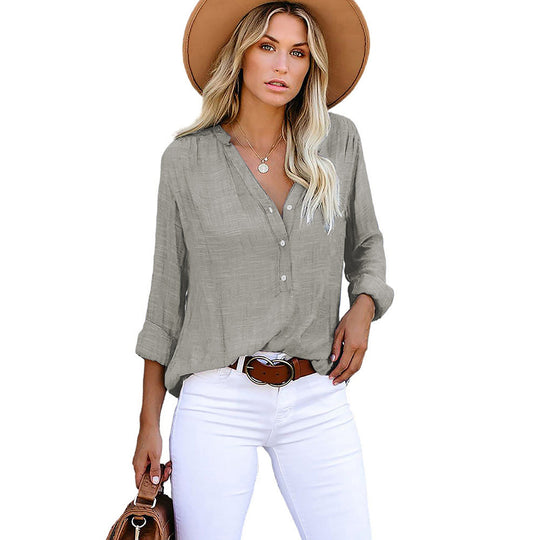 Damen Leichte und luftige Bluse mit Knopfleiste R&B