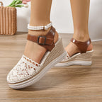 Damen Wedge-Sandalen mit filigranem Spitzen-Design R&B