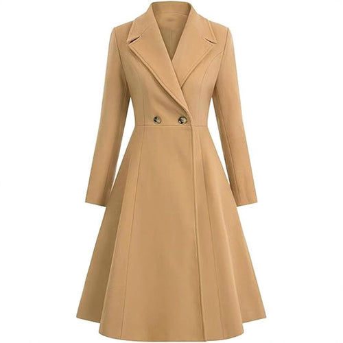 Damen Eleganter Oversize-Mantel mit doppelter Knopfreihe R&B