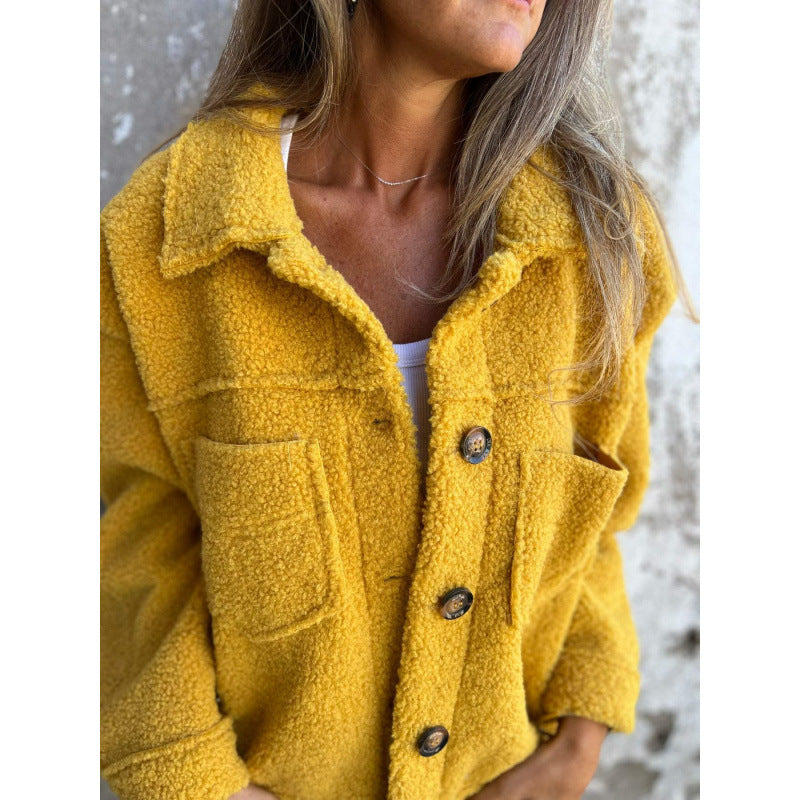 Damen Flauschige Teddyjacke mit praktischen Taschen R&B