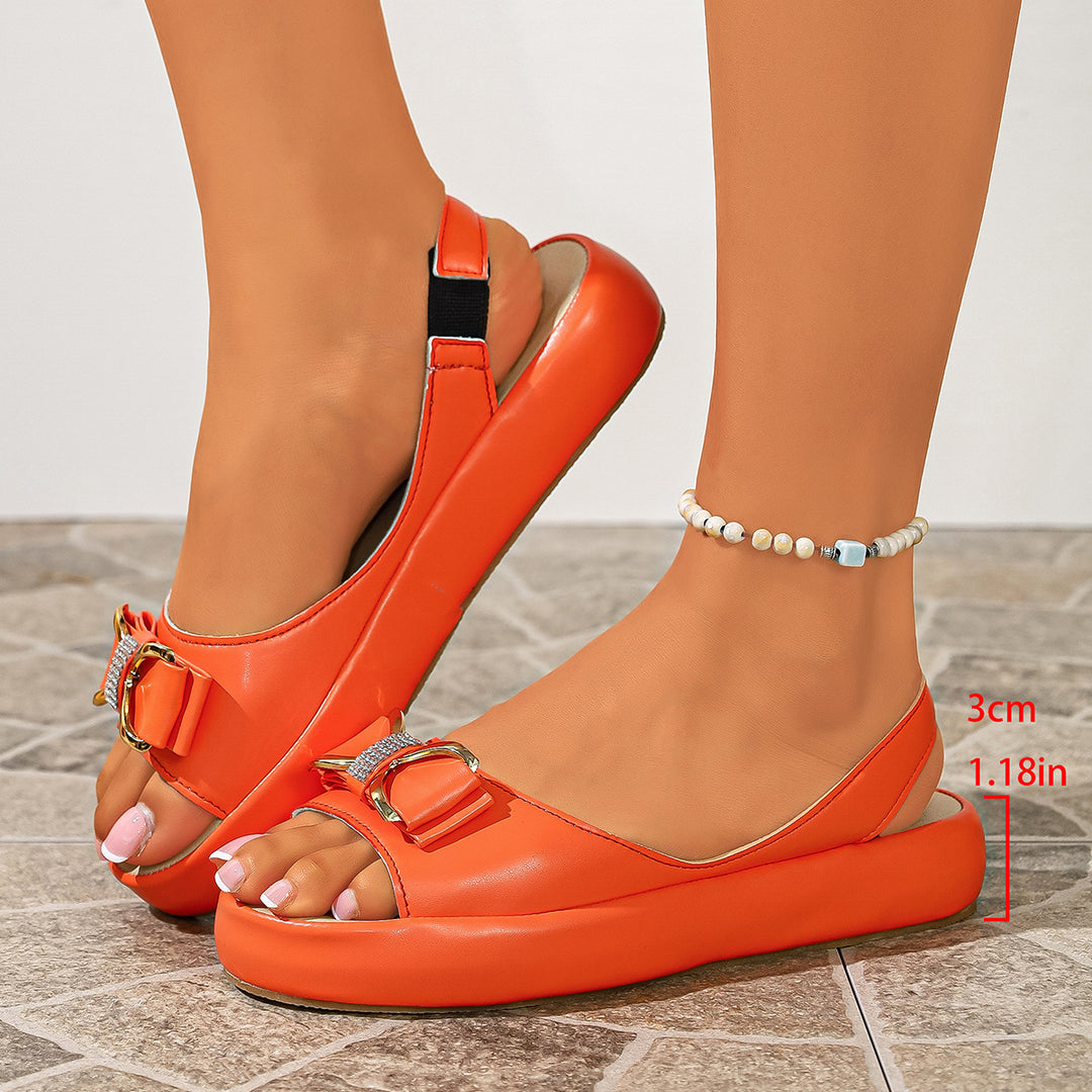Damen Sling-Sandalen mit dekorativem Schleifen-Detail und ergonomischem Fußbett R&B