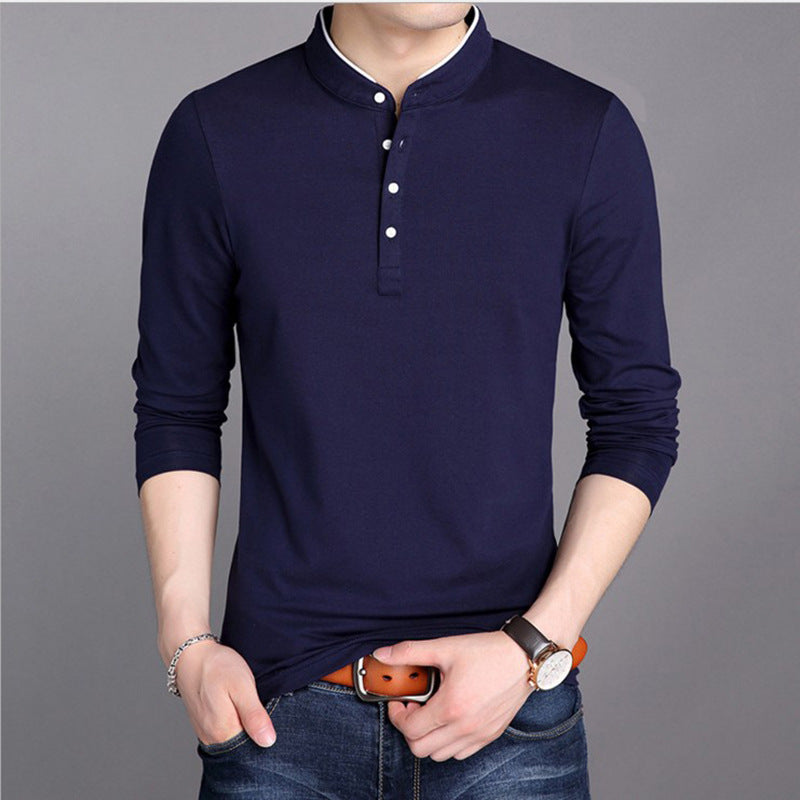 Herren Langarm-Henley-Shirt mit modernem Schnitt und hochwertiger Baumwolle