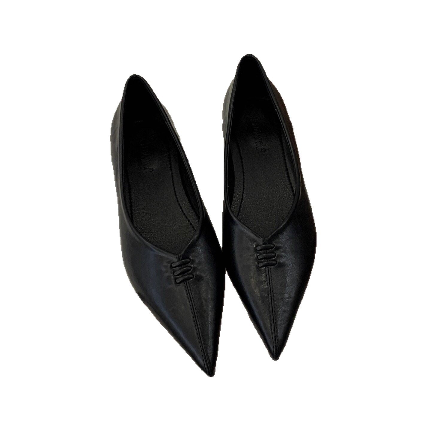 Damen Elegante spitze Ballerinas mit Silberner Metallic-Oberfläche R&B