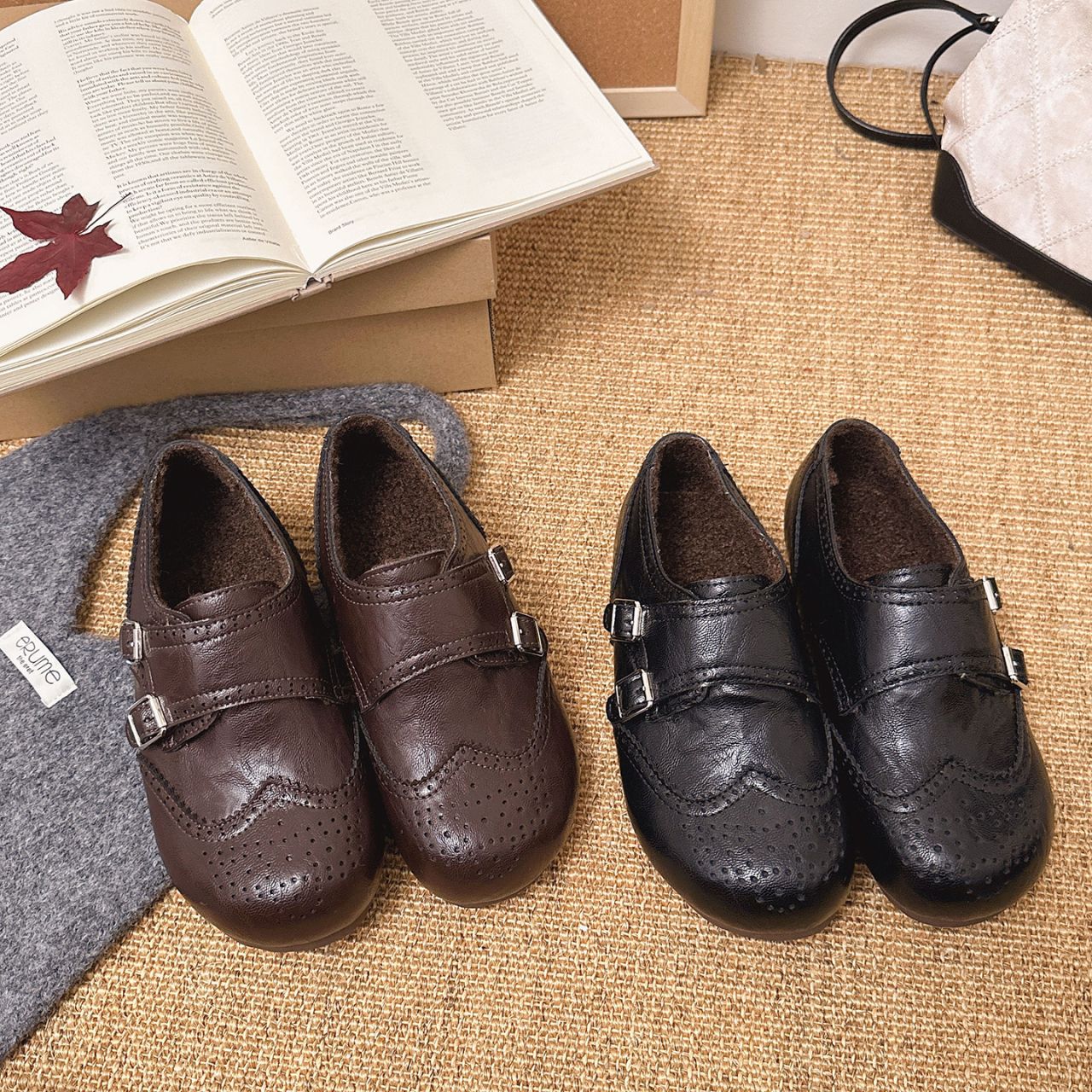 Damen elegante Schnürschuhe mit modischem Schnallenverschluss R&B