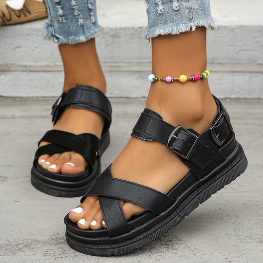 Damen Multicolor Sandalen mit verstellbarem Riemen und rutschfester Sohle R&B