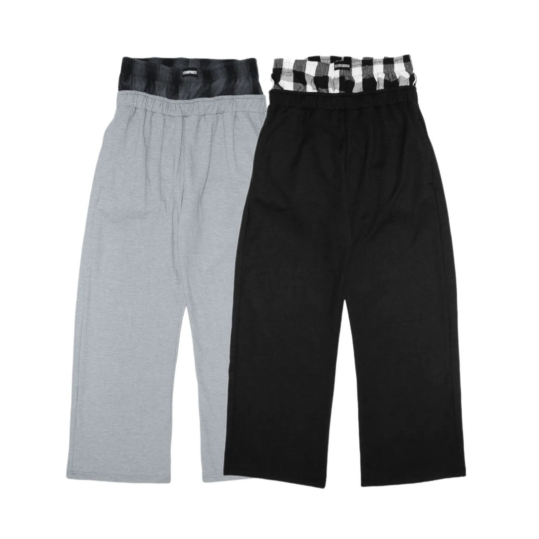 Damen nan lässige Jersey-Loungehose mit elastischem Bund und weitem Bein R&B