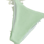 Damen Triangel-Bikini-Set mit verstellbaren Schnüren und feinem Strukturmuster R&B