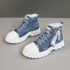 Damen hochschneider Sneakers mit trendiger Markenplakette und einzigartigem Design R&B