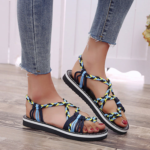 Damen Freizeit-Sandalen mit kunstvoll geflochtenem Riemen-Design R&B