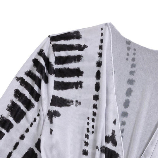 Damen Strandkleid mit tiefem V-Ausschnitt und verstellbaren Rüschendetails R&B