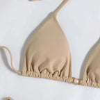 Damen Triangel-Bikini mit verstellbaren Trägern und tiefem Slipschnitt R&B