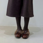 Damen Komfortable Hausschuhe mit weichem Fleece-Futter und modischem Doppelriemen R&B