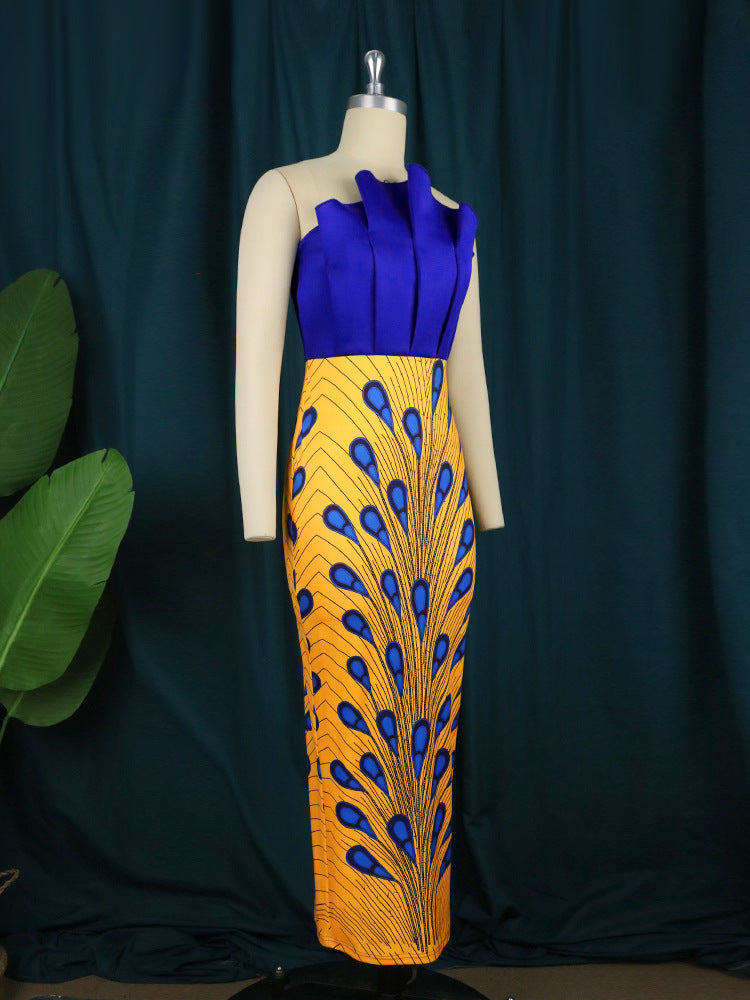 Damen figurbetontes Kleid mit extravaganten Muster R&B