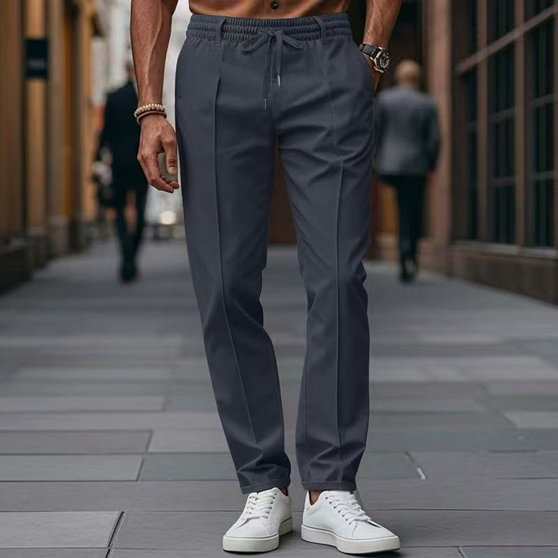 Herren elegante Freizeit-Hose mit elastischem Bund und seitlichen Eingrifftaschen R&B