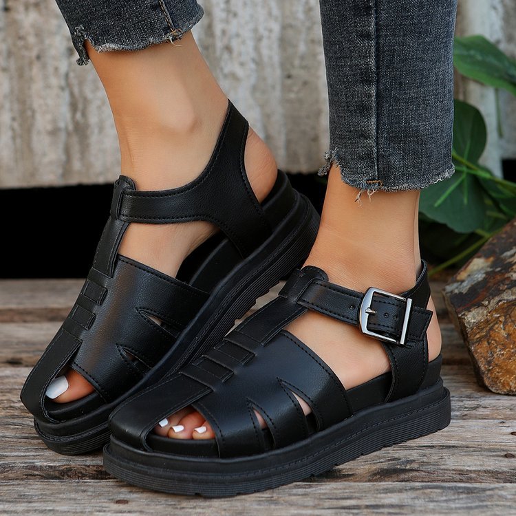 Damen Riemensandalen mit ergonomischem Fußbett und verstellbarem Schnallenverschluss R&B