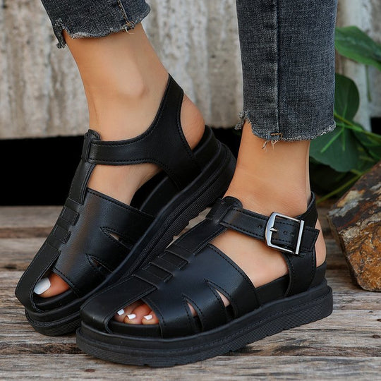 Damen Riemensandalen mit ergonomischem Fußbett und verstellbarem Schnallenverschluss R&B