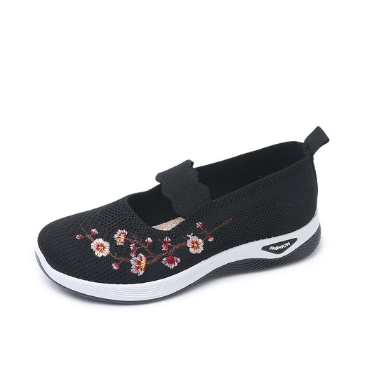 Damen Bequeme Sneaker mit floralen Stickereien R&B