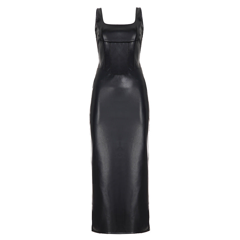 Damen elegantes Maxikleid mit schmalem Schnitt und verführerischen Cut-Outs R&B