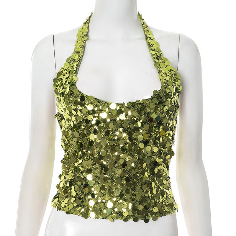 Damen Glitzerndes Top mit Pailletten und Trägern R&B