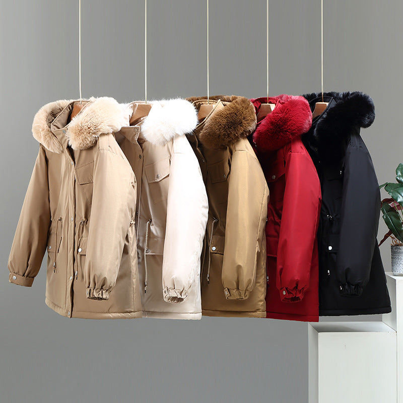 Damen Isolierte Winterjacke mit abnehmbarem Kunstpelzkragen und großzügigen Taschen R&B